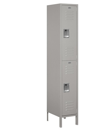 Salsbury 52168GY-U 15 In. W X 78 In. H X 18 In. D Double Tier Extra Wide Metal Locker Unassembled In Gray