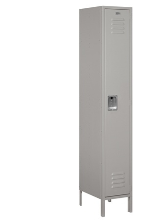 Salsbury 51168GY-U 15 In. W X 78 In. H X 18 In. D Single Tier Extra Wide Metal Locker Unassembled In Gray