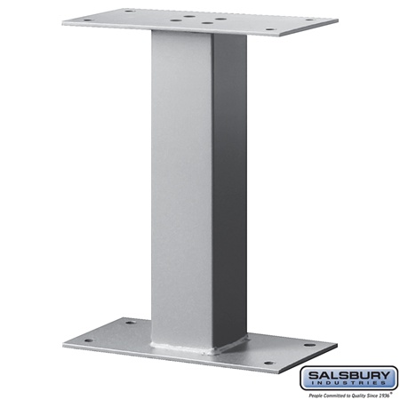 Salsbury 4395SLV Standard Pedestal Bolt Mounted For Mail Package Drop In Silver