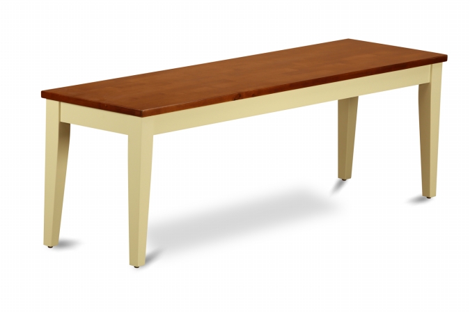 Nicoli Dining Bench in Buttermilk & Cherry Finish