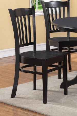 Picture of East West Furniture GRC-BLK-W Gronton Dining Chair with Wood Seat in Black Finish Pack of 2