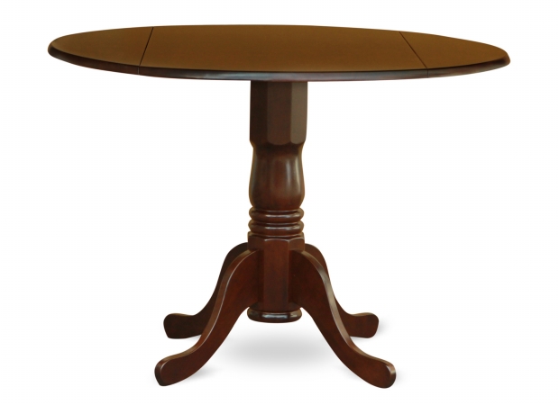 East West Furniture DLT-MAH-TP Dublin Kitchen Round Table with Two 9-in Drop-Leaves