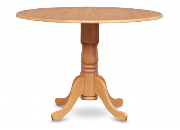East West Furniture DLT-OAK-TP Dublin Kitchen Round Table with Two 9-in Drop Leaves