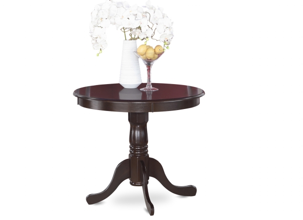 East West Furniture ANT-CAP-T Antique Table 36 in. Round with Cappuccino Finish
