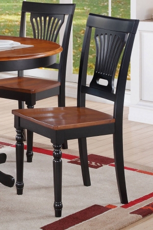 East West Furniture Plainville Dining Chairs Wooden Seat and Black Hardwood Structure Kitchen Dining Chair