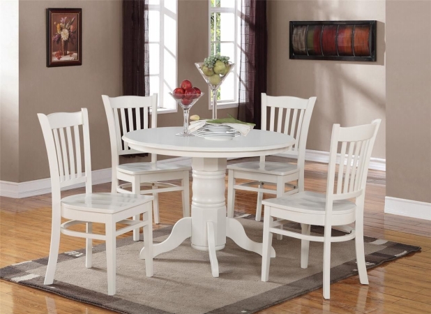 Picture of East West Furniture SHGR5-WHI-W 5 Piece Shelton Round Table and 4 Groton Chairs