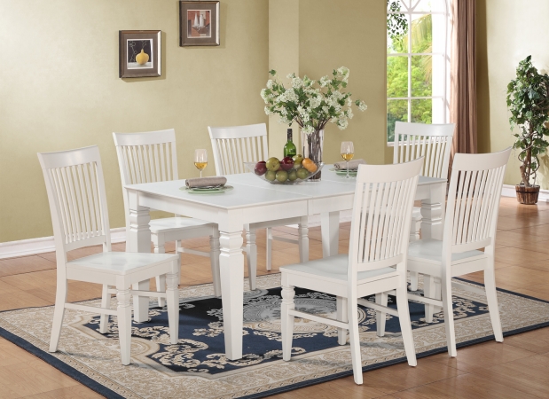 5PC Weston Rectangular Dining Table and 4 Wood Seat Chairs