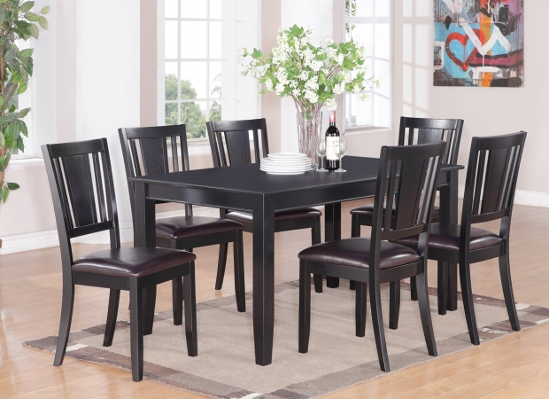 East West Furniture DULE6-BLK-LC
