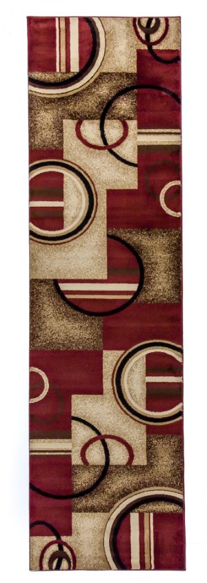 ARCS & SHAPES RED 2 ft. 3 in. x 9 ft. 6 in. Runner 54780
