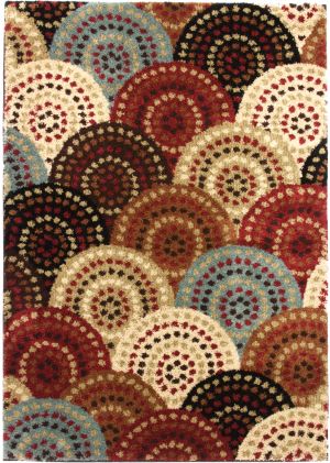 548229 Vane Willow Damask Beige 7 ft. 10 in. Round- 54822