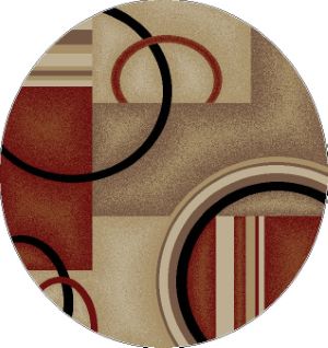 Arcs & Shapes Red 7 ft. 10 in. Round, 54780
