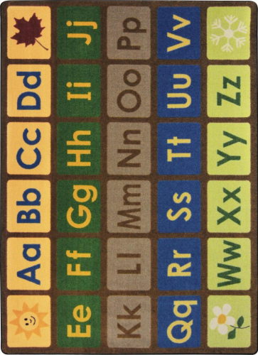 1710C-02 Any Day Alphabet Rug 5 ft. 4 in. x 7 ft. 8 in. - Earthtone