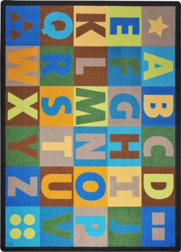 1742C-02 Oversize Alphabet Rug 5 ft. 4 in. x 7 ft. 8 in. - Earthtone