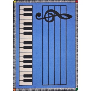 1806E-03 Play Along Rug 7 ft. 7 in. Round - Blue with keys