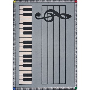 Play Along Rug 7 ft. 7 in. Round - Gray with keys