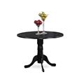 East West Furniture DLT-BLK-TP Dublin Dinette Round Table with Two 9 in Drop-Leaves East West Furniture DLT-BLK-TP Dublin Dinette Round Table with Two 9 in Drop-Leaves