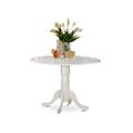 East West Furniture DLT-WHI-TP Dublin Kitchen Round Table with Two 9 in Drop-Leaves East West Furniture DLT-WHI-TP Dublin Kitchen Round Table with Two 9 in Drop-Leaves