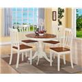 East West Furniture ANTI3-WHI-W 3 PC Antique Round Kitchen 36 in. Table and 2 Chairs with Faux Leather seat East West Furniture ANTI3-WHI-W 3 PC Antique Round Kitchen 36 in. Table and 2 Chairs with Faux Leather seat