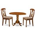 East West Furniture DLNA3-SBR-C 3PC Kitchen Round Table with 2 Drop Leaves and 2 Chairs with cushioned Seat East West Furniture DLNA3-SBR-C 3PC Kitchen Round Table with 2 Drop Leaves and 2 Chairs with cushioned Seat