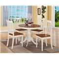 East West Furniture ANTI5-WHI-W 5 PC Antique Round Kitchen 36 in. Table and 4 Chairs with Faux Leather seat East West Furniture ANTI5-WHI-W 5 PC Antique Round Kitchen 36 in. Table and 4 Chairs with Faux Leather seat