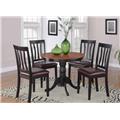 East West Furniture ANTI5-BLK-LC 5 -Piece Antique Round Kitchen 36 in. Table and 4 Chairs with Faux Leather seat East West Furniture ANTI5-BLK-LC 5 -Piece Antique Round Kitchen 36 in. Table and 4 Chairs with Faux Leather seat