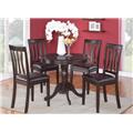 East West Furniture ANTI5-CAP-LC 5 -Piece Antique Round Kitchen 36 in. Table and 4 Chairs with Faux Leather seat East West Furniture ANTI5-CAP-LC 5 -Piece Antique Round Kitchen 36 in. Table and 4 Chairs with Faux Leather seat