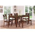 East West Furniture LYFD6-ESP-W 6-Piece Lynfield Rectangular Dining Table with Butterfly Leaf & 4 Wood Seat Chairs & 1 B East West Furniture LYFD6-ESP-W 6-Piece Lynfield Rectangular Dining Table with Butterfly Leaf & 4 Wood Seat Chairs & 1 B