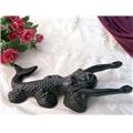 Cast Iron Black Mermaid Bootjack Set of 2 Cast Iron Black Mermaid Bootjack Set of 2