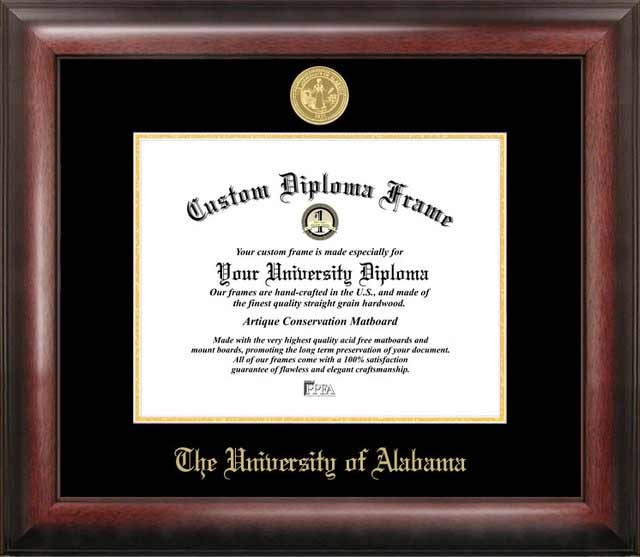 Picture of Campus Images AL993GED University of Alabama&#44; Tuscaloosa Gold Embossed Diploma Frame