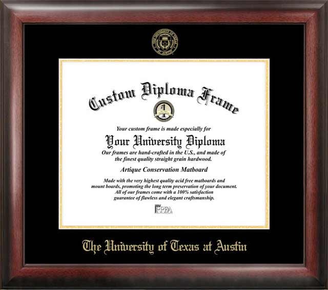 University of Texas- Austin Gold Embossed Diploma Frame