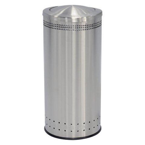 Commercial Zone  Imprinted 360 Stainless Steel 25-Gallon with Flipper Door Receptacle