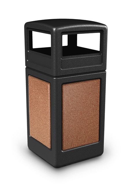 42-gallon StoneTec Panel with Dome Lid Black with Sedona Panels