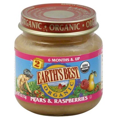 Picture of Earths Best Baby Foods BG12461 Earths Best Baby Foods Baby Pear-RaspBerry - 12x4OZ