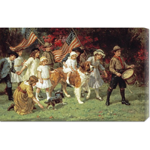 Picture of Bentley Global Arts dba American Walls GCS-268196-30-142 George Sheridan Knowles &apos;American Parade&apos; Stretched Canvas