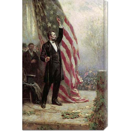 Picture of Bentley Global Arts dba American Walls GCS-277530-30-142 Jean Leon Gerome Ferris &apos;Lincoln at Independence Hall&apos; Stretched Canvas