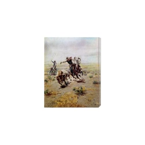 Picture of Bentley Global Arts dba American Walls GCS-279971-30-142 Charles M. Russell &apos;Cowboy Roping a Steer&apos; Stretched Canvas