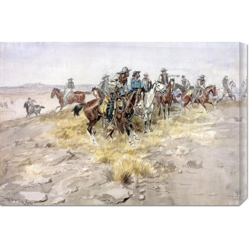 Picture of Bentley Global Arts dba American Walls GCS-279972-30-142 Charles M. Russell &apos;Cowboys&apos; Stretched Canvas