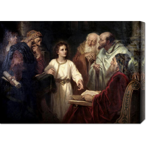 Picture of Bentley Global Arts dba American Walls GCS-282216-30-142 Heinrich Hofmann &apos;Christ in the Temple at 12&apos; Stretched Canvas
