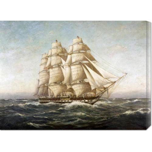 Picture of Bentley Global Arts dba American Walls GCS-281893-30-142 Myron Clark &apos;U.S.S. Constitution&apos; Stretched Canvas