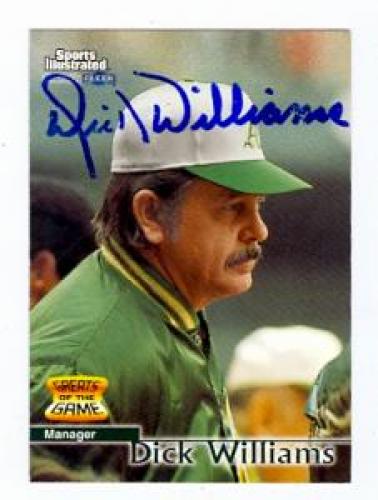 70913 Dick Williams Autographed Baseball Card Oakland Athletics 1999 Fleer Greats Of The Game No. 89