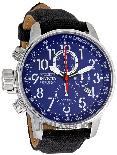 Picture of Invicta 1513 Mens Stainless Steel Lefty Force Chronograph Blue Dial Canvas And Leather Strap Watch