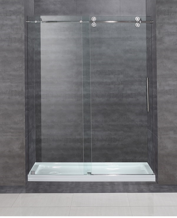 Frameless Sliding Shower Door - Chrome Hardware