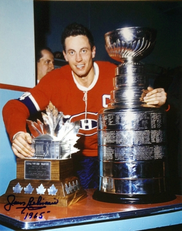 Jean Beliveau Signed 8x10 Photo (Stanley Cup) -  Autograph Authentic, AAHPH30295