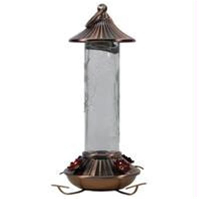 Audubon-woodlink-Etched Hummingbird Feeder- Bronze-clear 14 Ounce