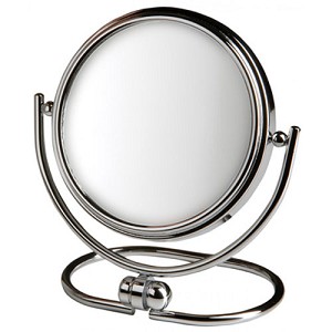 Jerdon Style MC129C 5.5 in., 5X-1X Folding Travel Mirror, Chrome, Includes Black Travel Pouch