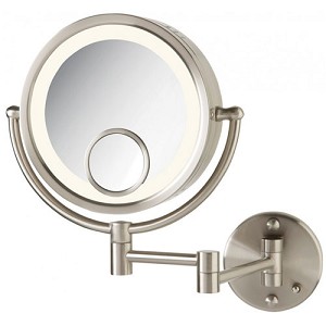 Picture of Jerdon Style HL8515N 8.5 in.- 7X-1X-15X Halo Lighted Wall Mirror- Nickel Finish