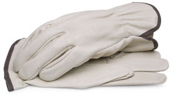 82030-L Grain Leather Driver Gloves with Shirred Elastic Wrist Large