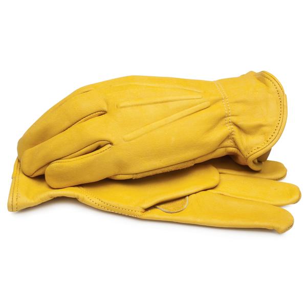 84000-L Grain Cowhide Leather Work Glove withShirred Elastic Wrist Large