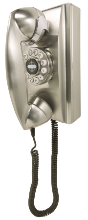 Picture of Crosley CR55-BC Crosley 302 Wall Phone - Brushed Chrome