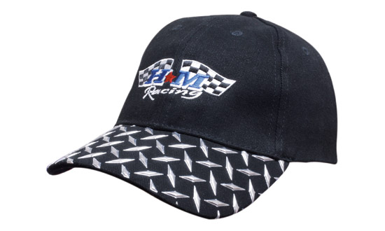 Brushed heavy cotton twill with checker plate on visor